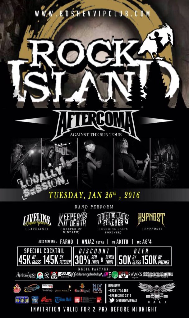 Ini Invitation Launching Album <a href="/AFTERCOMA/">AFTERCOMA</a> dateng ya <a href="/The_Dissland/">The_Dissland</a> <a href="/SCAREDOFBUMS_/">Scared Of Bums</a> @NatterJack_Bali #RockIsland2016