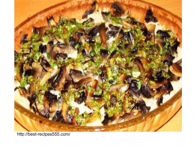 Diet foods: Mushrooms baked with rice. How to #cook - read more: best-recipes555.com/?p=1535