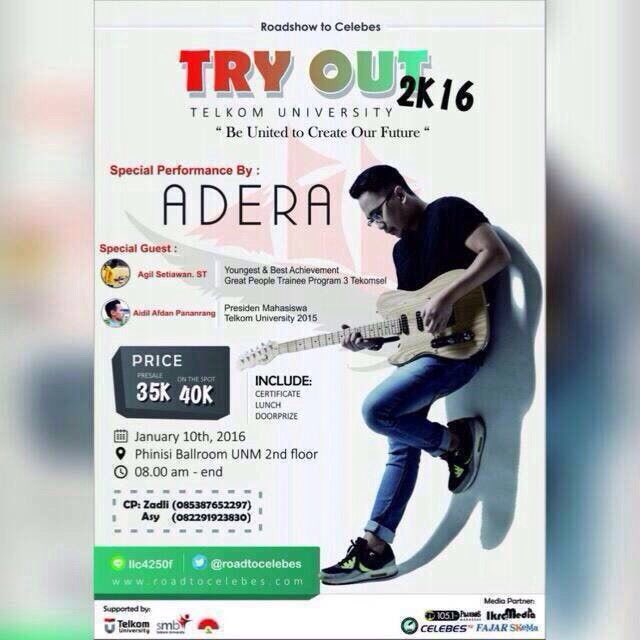 Mau tau tentang <a href="/TelUniversity/">Telkom University</a> ?? Berniat lanjut di Tel-U? Yuk datang di TryOut <a href="/RoadToCelebes/">Road to Celebes</a>