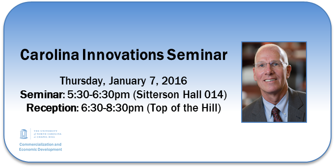 Tomorrow hear Dean Blouin from <a href="/UNCPharmacy/">UNC Pharmacy</a> speak about Eshelman Institute for Innovation research.unc.edu/offices/otd/ab…