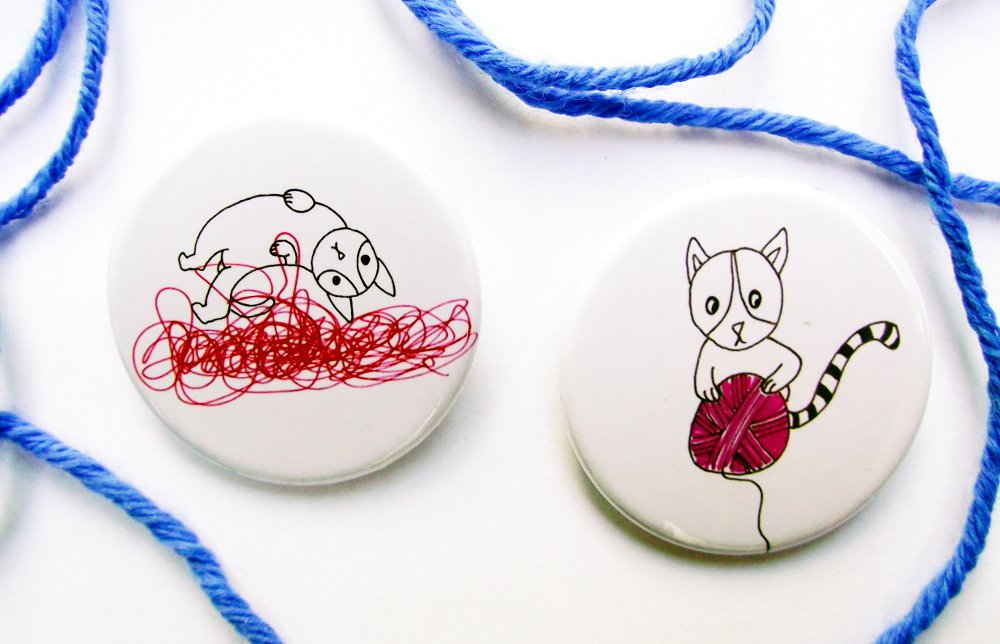 SquarePenguinHQ's tweet photo. Kitties in Yarn Heaven -   Pin Back Badges/Magnets >>  https://t.co/XDmqKvOWJD  #handmadehour https://t.co/foTGd3dVkc
