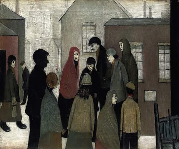 Pueblo en negro
( obra de Laurence  Stephen Lowry, año 1955 )