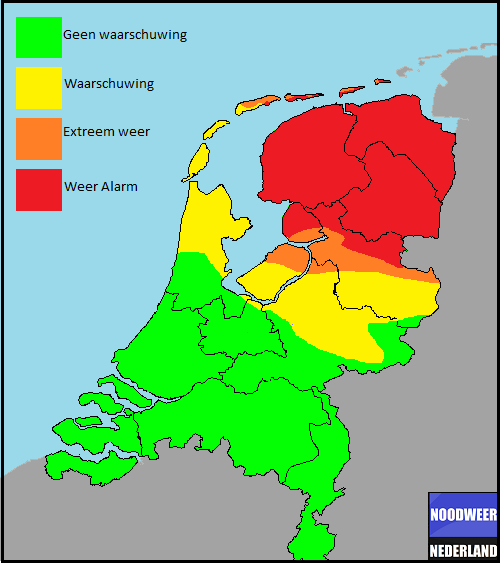 #Bevestiging  Code rood &amp; Oranje blijft tot 08:00 actief. 
Code rood gebied - : Ga morgen de weg niet op!