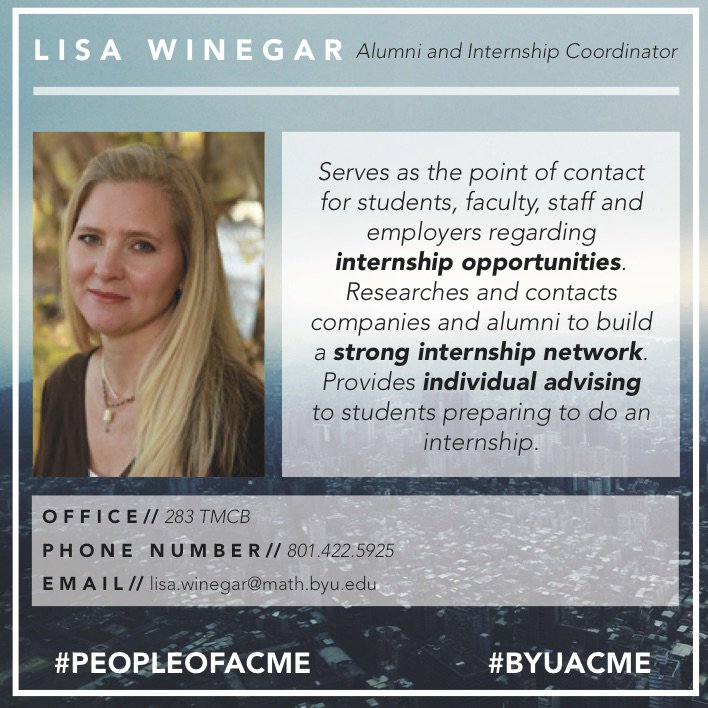 byuacme's tweet photo. It’s a new year and fresh start! Why not get that jump start on internships for the Summer? #byuacme #peopleofacme https://t.co/8its74226O