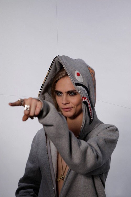 FutureFits's tweet photo. CARA DELEVINGNE  x  BAPE https://t.co/5XBf4rWdDY