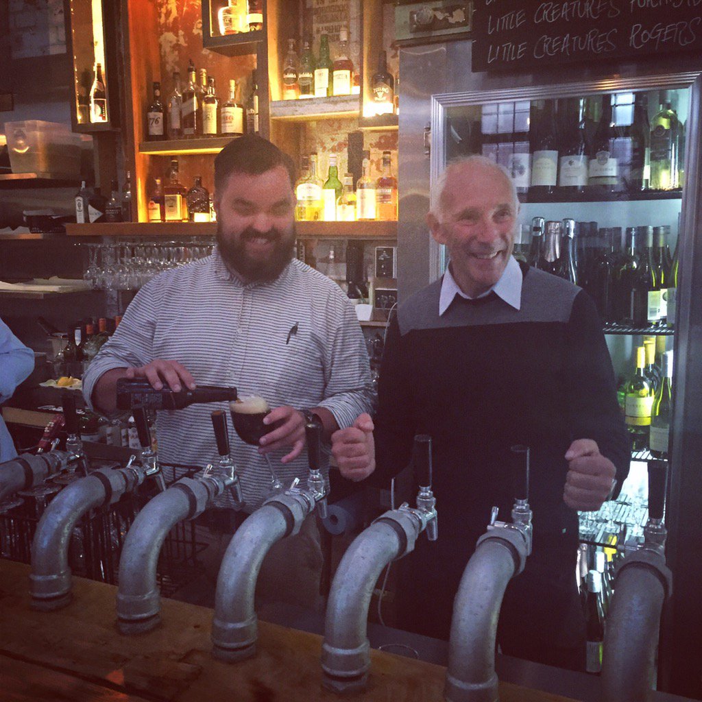 Thank you for visiting last night <a href="/PhilLiggett/">Phil Liggett</a>! We had a blast. Stop by again soon #RoadNats #Ballarat #CraftBeer