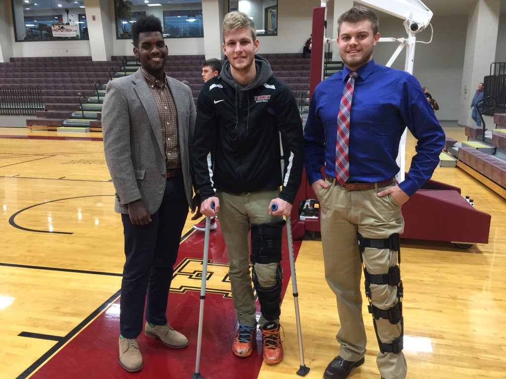 TUCoachLane's tweet photo. Coach @Schriston21 Coach @bschu11 &amp; Coach @DerekJeffries31 ready to do battle @ Earlham. Rather have them in unis!! https://t.co/d3wgnAbV0f