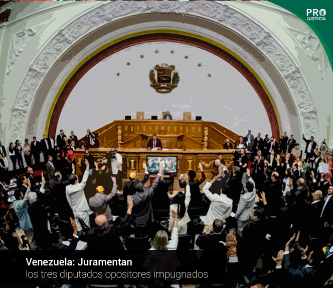 JusticiaPro's tweet photo. Venezuela: Juramentan los tres diputados opositores impugnados.
https://t.co/CbaQGJ5uvt https://t.co/AcfTkU8VjF