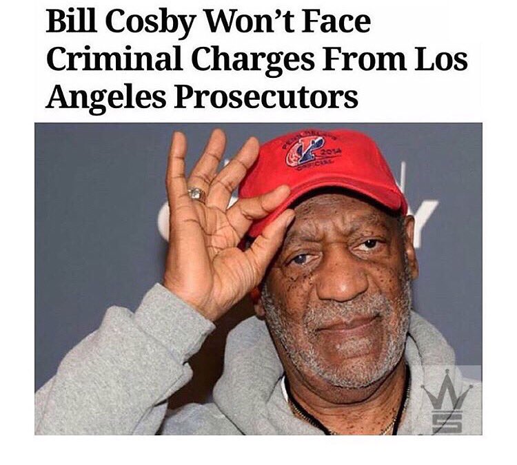 WORLDSTAR's tweet image. Due to lack of evidence Bill Cosby will not be facing criminal charges.