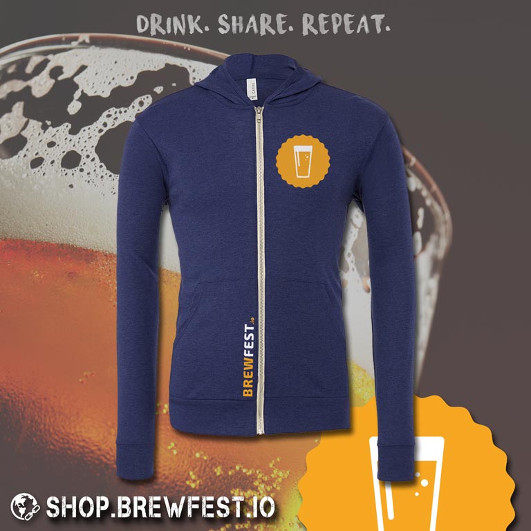 BrewFestApp's tweet photo. Zip-Up Hoodies are now available! Get yours now at https://t.co/pxTnC9WyAV https://t.co/dvEVzb4tQl