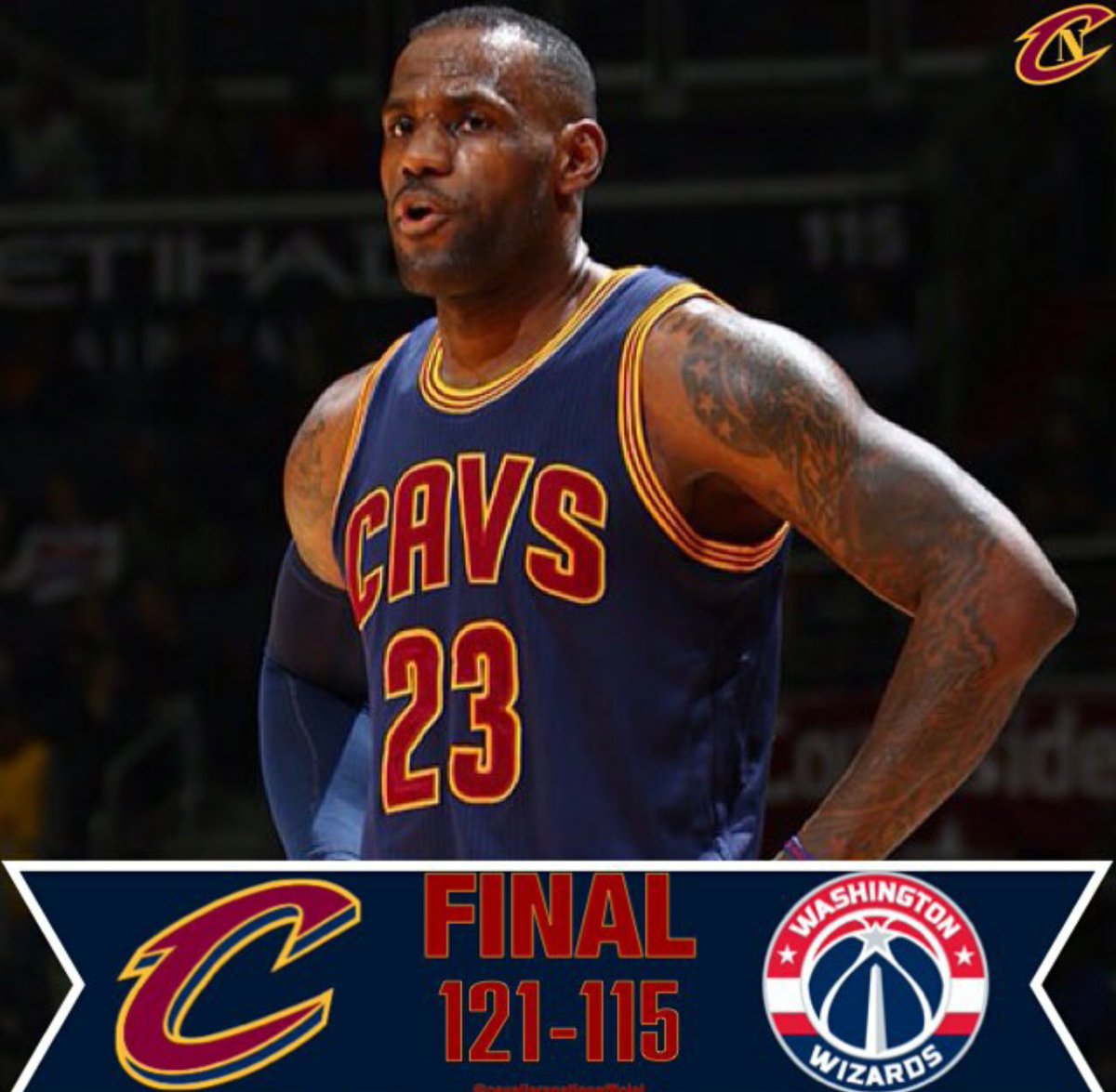 TeamLeBron23RD's tweet photo. VICTORIA!!! 23-9
@KingJames - 34 Pts, 10 Rebs
@KyrieIrving -32 Pts, 5 Rebs
@TeamSwish -25 Pts, 3 Stls
#letsgocavs https://t.co/HN5IxRQ2KG