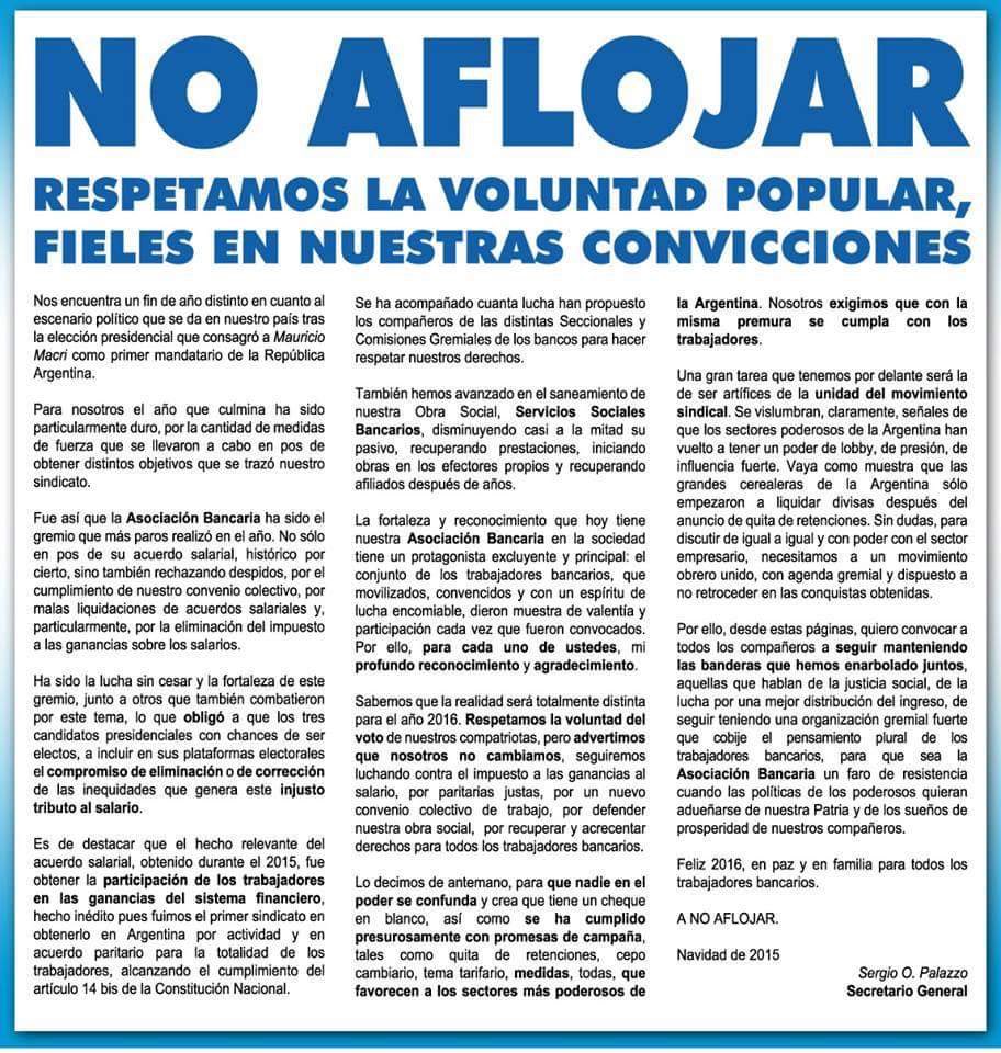 BancariosPro's tweet photo. #Bancarios #NoAflojar #Paritarias2016 https://t.co/BhHN1oTuLg