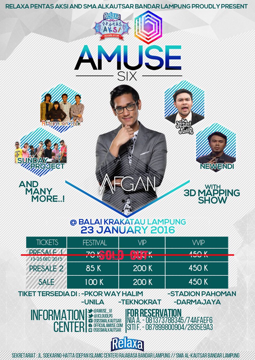 Untuk kalian yg ingin melihat <a href="/afgansyah_reza/">-</a> dan bintang tamu lainnya, mimin berikan price listnya, Watch It Guys!!
