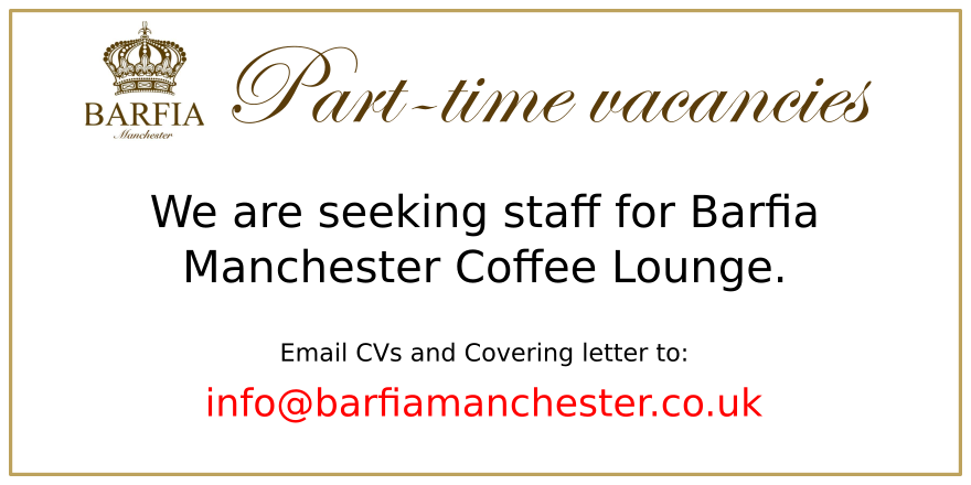 BarfiaMCR's tweet photo. Would you like to work for #Barfia #Manchester? We're opening on the #CurryMile on 15th January 2016! https://t.co/sgX2jLJqHO