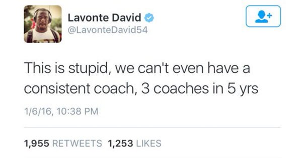 theScore's tweet photo. Bucs LB Lavonte David calls Lovie Smith's firing 'stupid.' https://t.co/JkyQFBoFvh https://t.co/oMCrnNHUoo