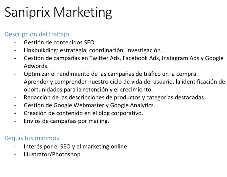 saniprix's tweet photo. #work #trabajo #oferta #mkt #marketing #trabajo #empleo #saniprix https://t.co/ejH0ZeX3jP