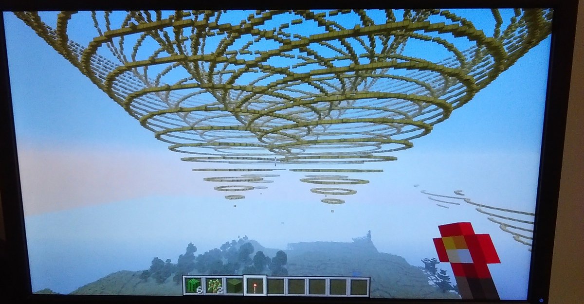 1001011k's tweet photo. Great student designs coded w #python in #Minecraft today at #ncss2016  #coding @martinohanlon https://t.co/AQv7fzM4CK