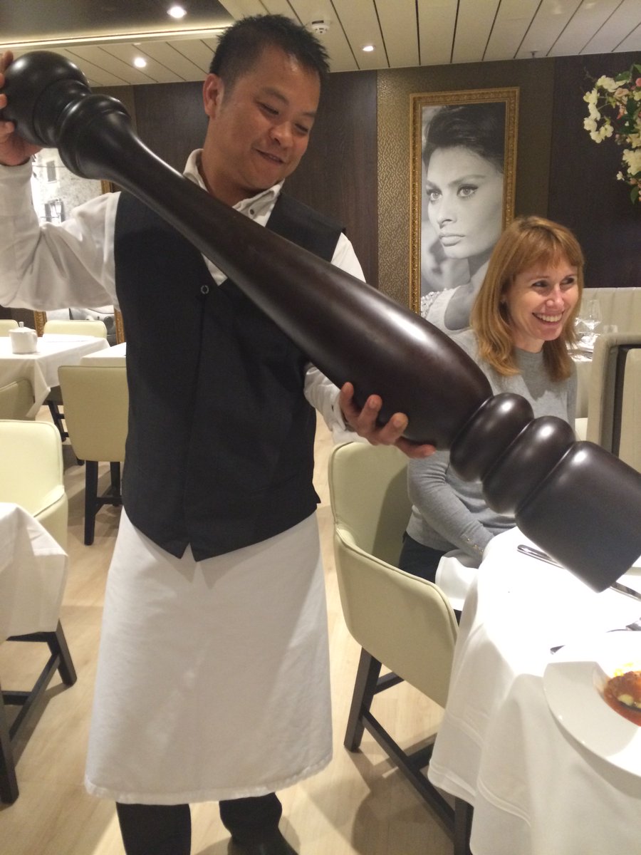 POCruises's tweet image. Angelo’s Restaurant is big on taste and on grinders. Is this the biggest grinder in the world? #pocruises