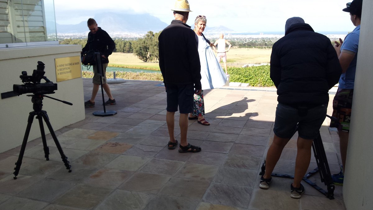 GourmetIlse's tweet photo. Super hero for a day on set of @VIAPadkos with my one of my favourite people @lerouxbotha @degrendelwines https://t.co/odC2ZETOGM