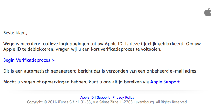kassa_bnnvara's tweet photo. Let op: Phishingmail uit naam van Apple https://t.co/oE6Kzx8nS2 #nepmail #KassaTV https://t.co/q8v0POLtkA