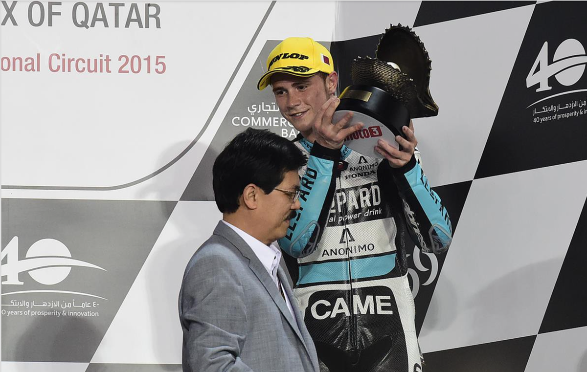 Le0pardRacing's tweet photo. #TBT with @DannyKent52 's 2015 1st after race podium interview! @MotoGP #leopardnatural #naturepower #KentChamp https://t.co/JhXaW4rBfw