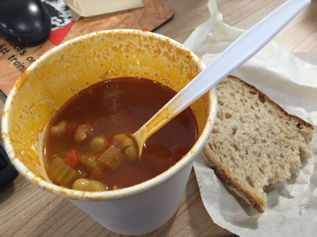 carveiro65's tweet photo. Yummy homemade Moroccan soup and sourdough bread from @obcoffeecompany https://t.co/CMfbMoJh0d