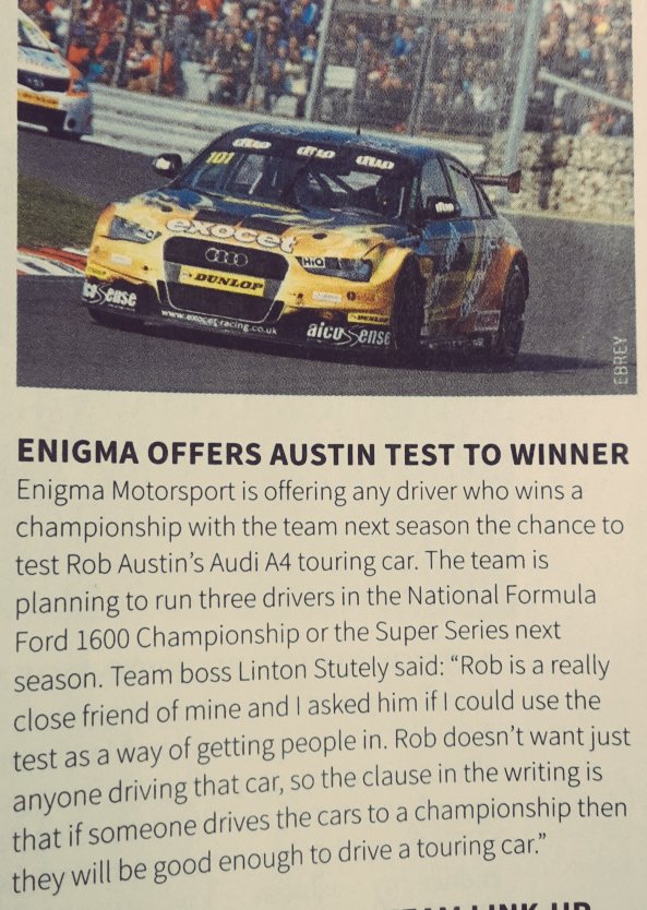 BTCC test for winning <a href="/EnigmaMsport/">Enigma Motorsport</a> FF1600 driver!!! Intersted?? Check this out...... #FF1600 #BTCC