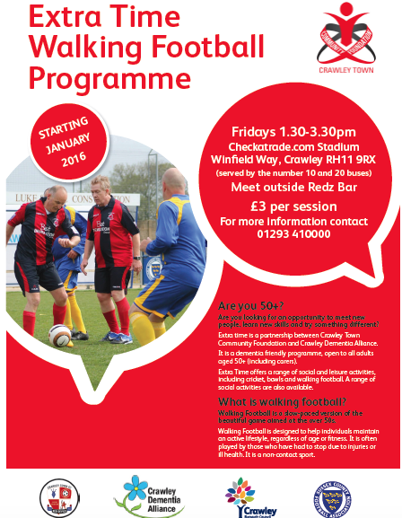 crawleytown's tweet photo. Walk, don't run.... Walking Football kicks off at the club tomorrow! Full details here. https://t.co/QKhDuFveH8