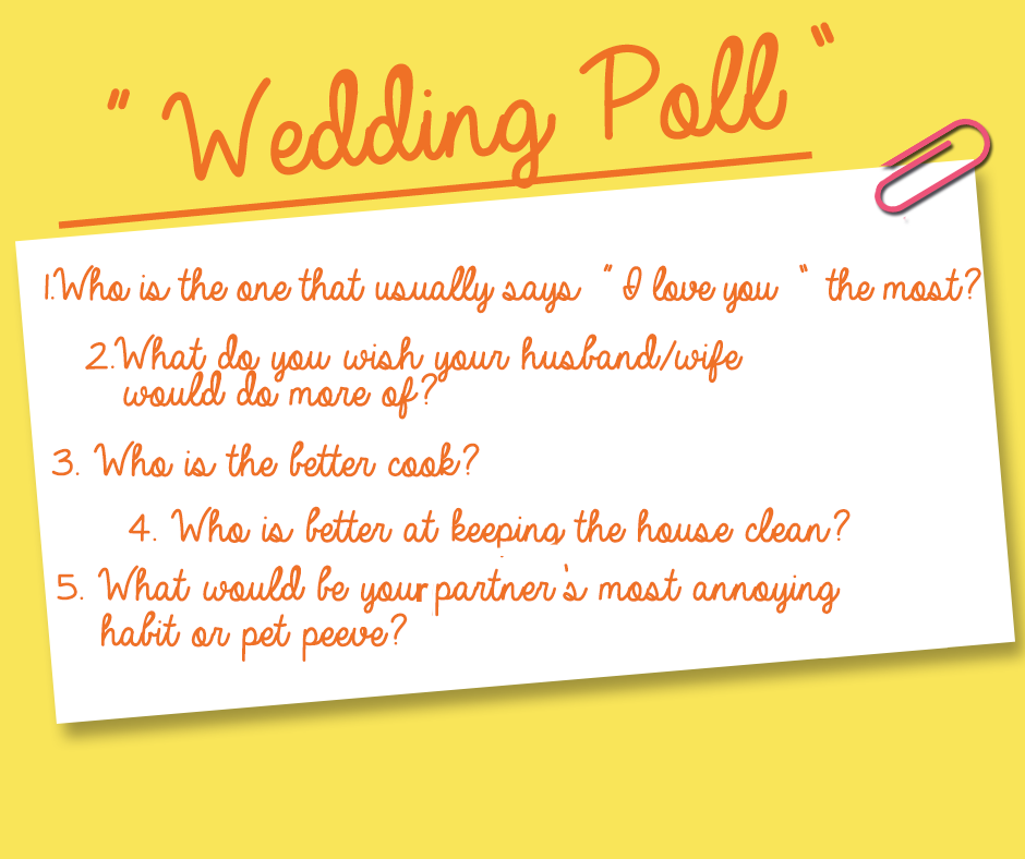 MementoEventsPH's tweet photo. A Wedding Poll for the newly weds...Share your funny experiences with us.#TeamMemento #WeddingPoll https://t.co/gwoXnf20cs