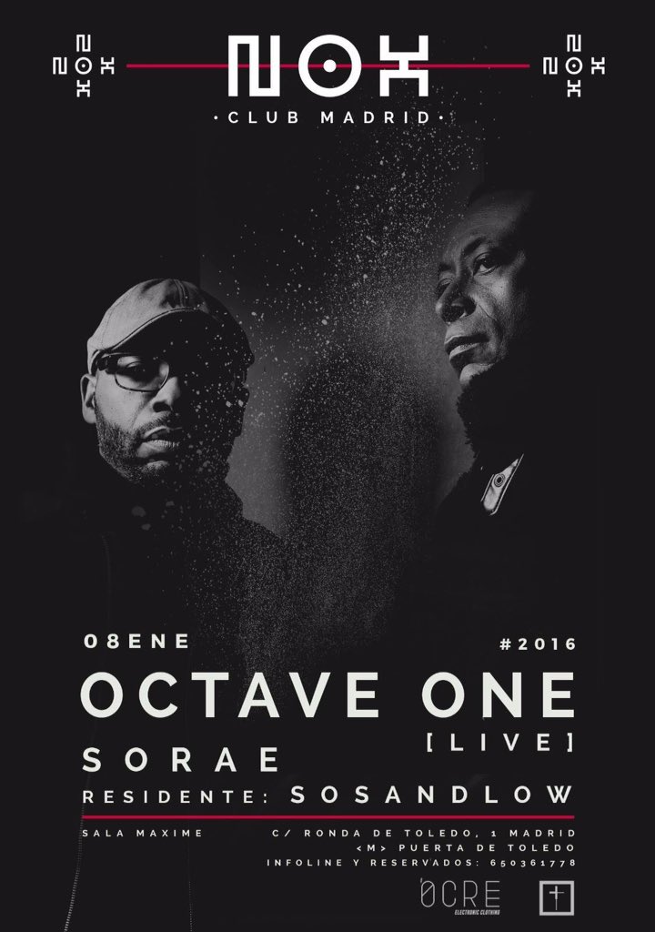 OCTAVE ONE este viernes en Nox!! 16€x2 hasta 1:30 #techno #noxesclub