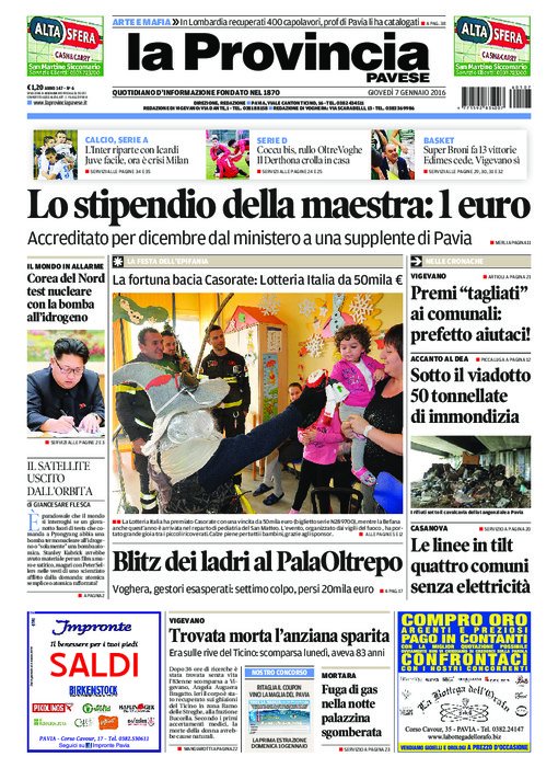 Il giornale la provincia pavese