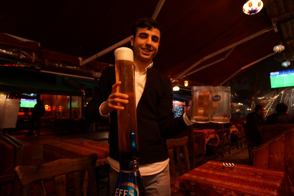 GoatsOnTheRoad's tweet photo. Incoming!! Enjoyed tower beer last night @sultanhostel with @NOMADasaurus, good times! @HostelsClub #ttot #istanbul https://t.co/ipA6BlbXGo