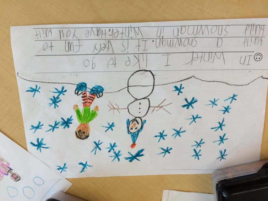Area3_DLAA's tweet photo. Check out writing in @HowingtonKinder class!  Student to student feedback, "I like your word spacing!" #Kindergarten https://t.co/VgXnp2pr2y