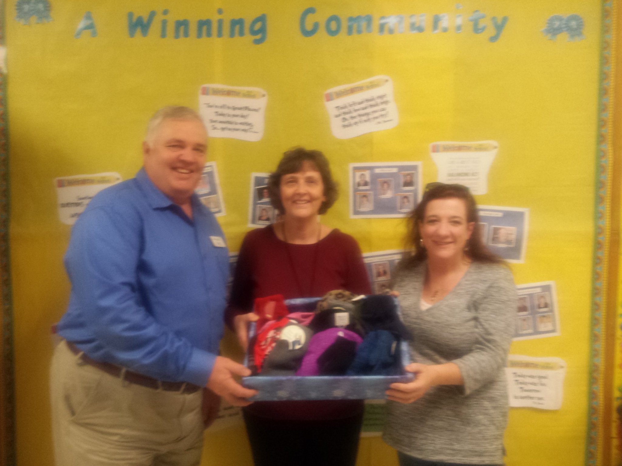 Patrick Linehan on Twitter "Mittens & Hats donation to Hall School