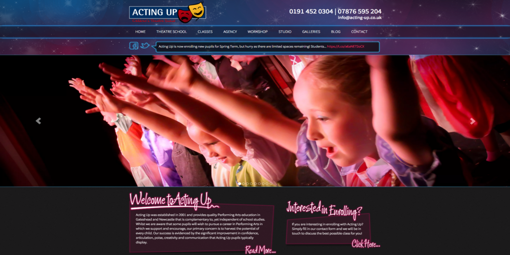 BookaServiceCo's tweet photo. #BaSCoDirect #1ActingUp Acting Up Theatre School https://t.co/G1LkH34mIc Dance, Drama, & Singing for Children/Adults https://t.co/zElZ3gwwmL