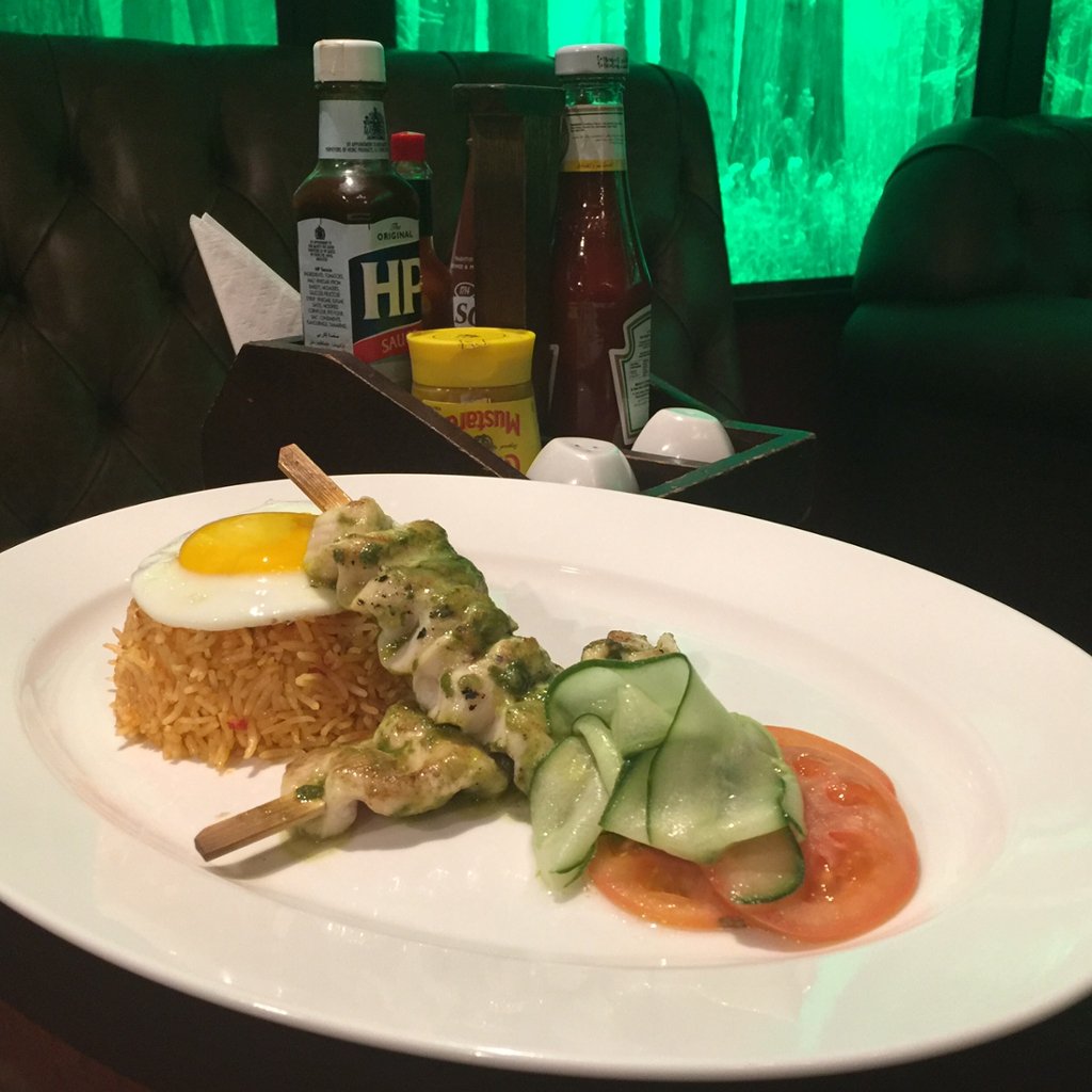 McGettigansPub's tweet photo. #McGettigansJLT Special of the Day, available from 6 p.m.: Chicken Satay with Nasi Goreng Rice, Fried Egg, and Tomat https://t.co/4v85mjXEzX