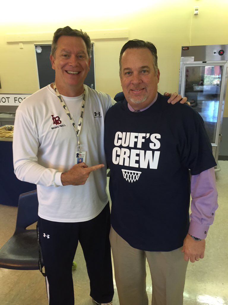 Mikecuff24's tweet photo. Even our principal Mr G is ready for tonight's game vs LHP at 7:30pm.  Game will be televised on @BHSN.#LBHoops9-3 https://t.co/Zh7dHJYHl2