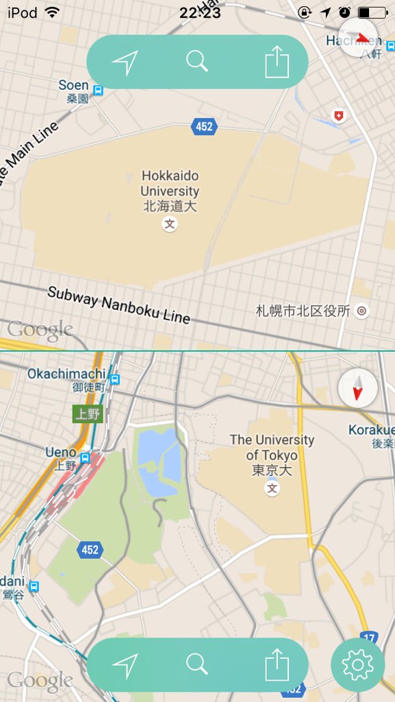 Ckis's tweet photo. 並べてみたら本当に広かった。#doublemap https://t.co/yWU1OfYbhC