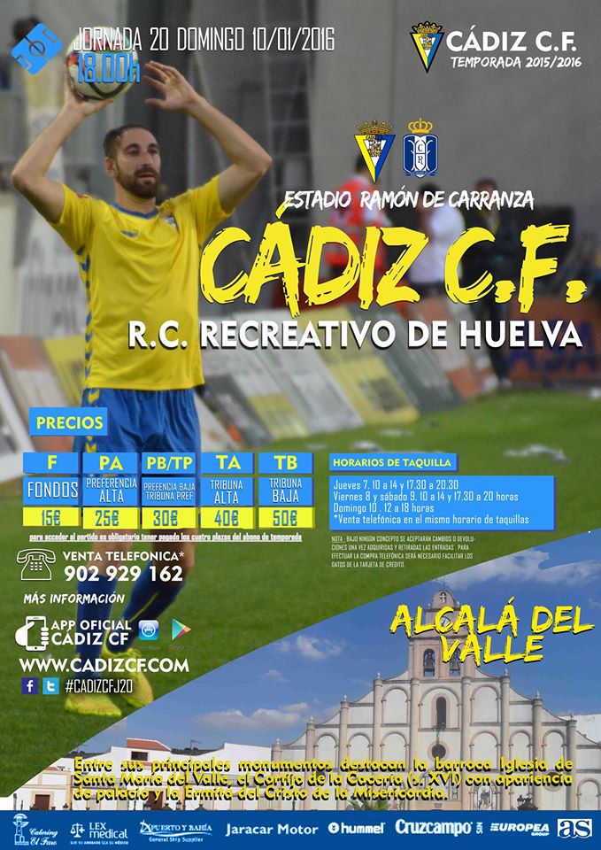 El Cádiz CF completa homenaje a pueblos con Alcalá del Valle, en el cartel contra el Recre

portalcadista.com/index.php?opti…
