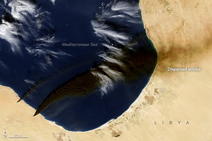 Oil Fire in Libya go.nasa.gov/1JwYgs1 #NASA