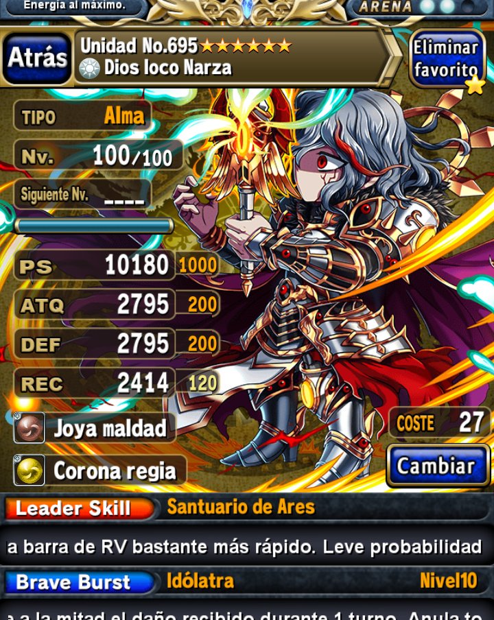 BFrontier_rpg's tweet image. Dios loco Narza 6*
Alma
Corona regia y joya maldad