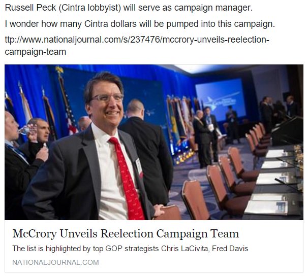 Glenn007's tweet photo. #ncga #ncpol #cltcc-And this is 100% of the reason that @PatMcCroryNC won't cancel the Tholl Road that is paying him https://t.co/tyycHCIhCW