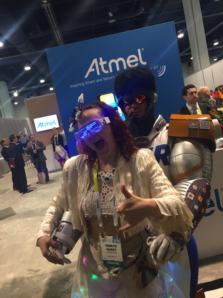 RogueMaking's tweet photo. @CES @Atmel @TheAVRMan @ArduinoOrg @ArduinoWoman We're having way too much fun in @LasVegas #microcontrollers ~T https://t.co/abJ67cbT7B
