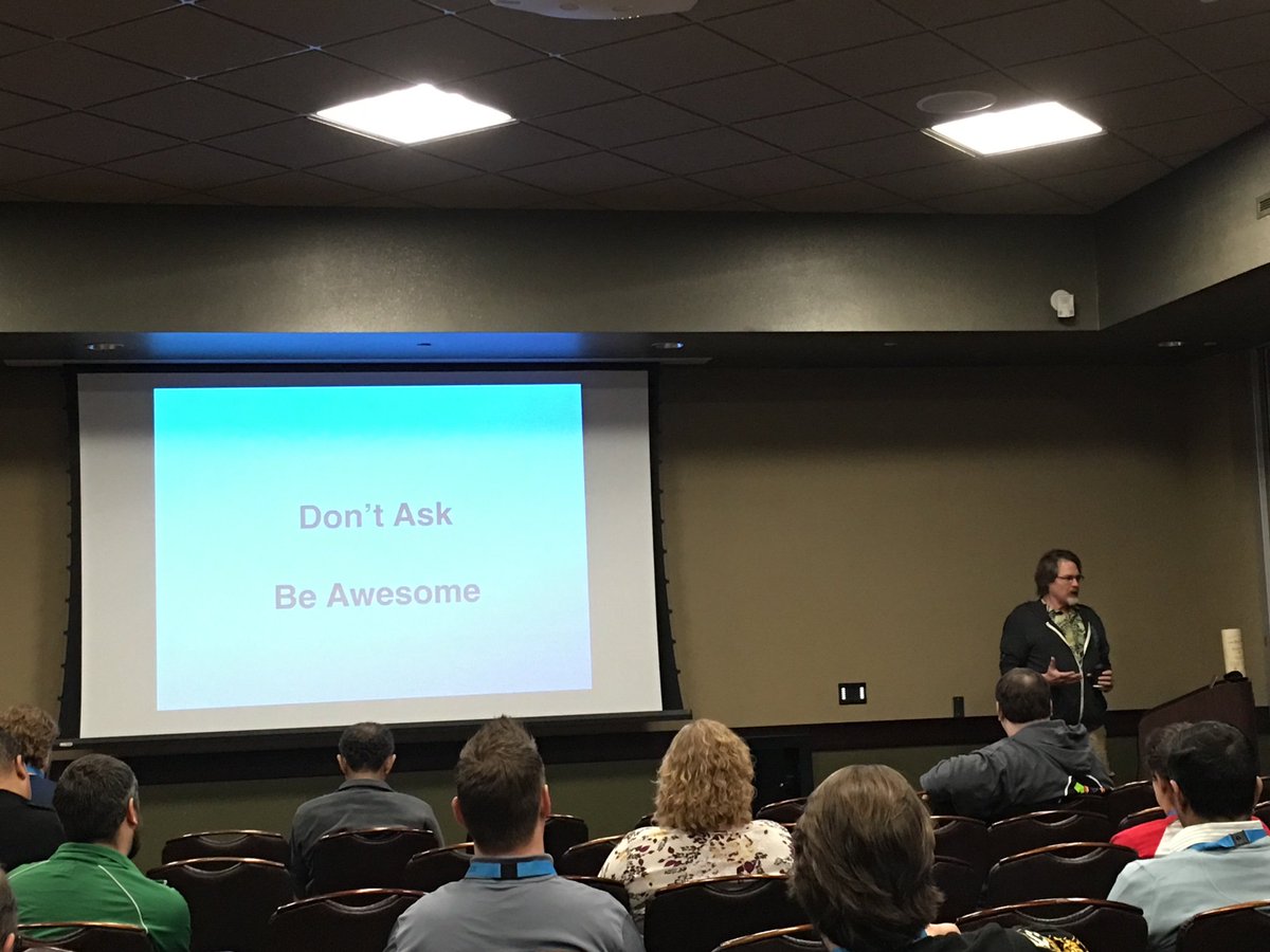 SplickIt's tweet image. "Don't Ask, Be Awesome" #truth #codemash
#CodeMash2016