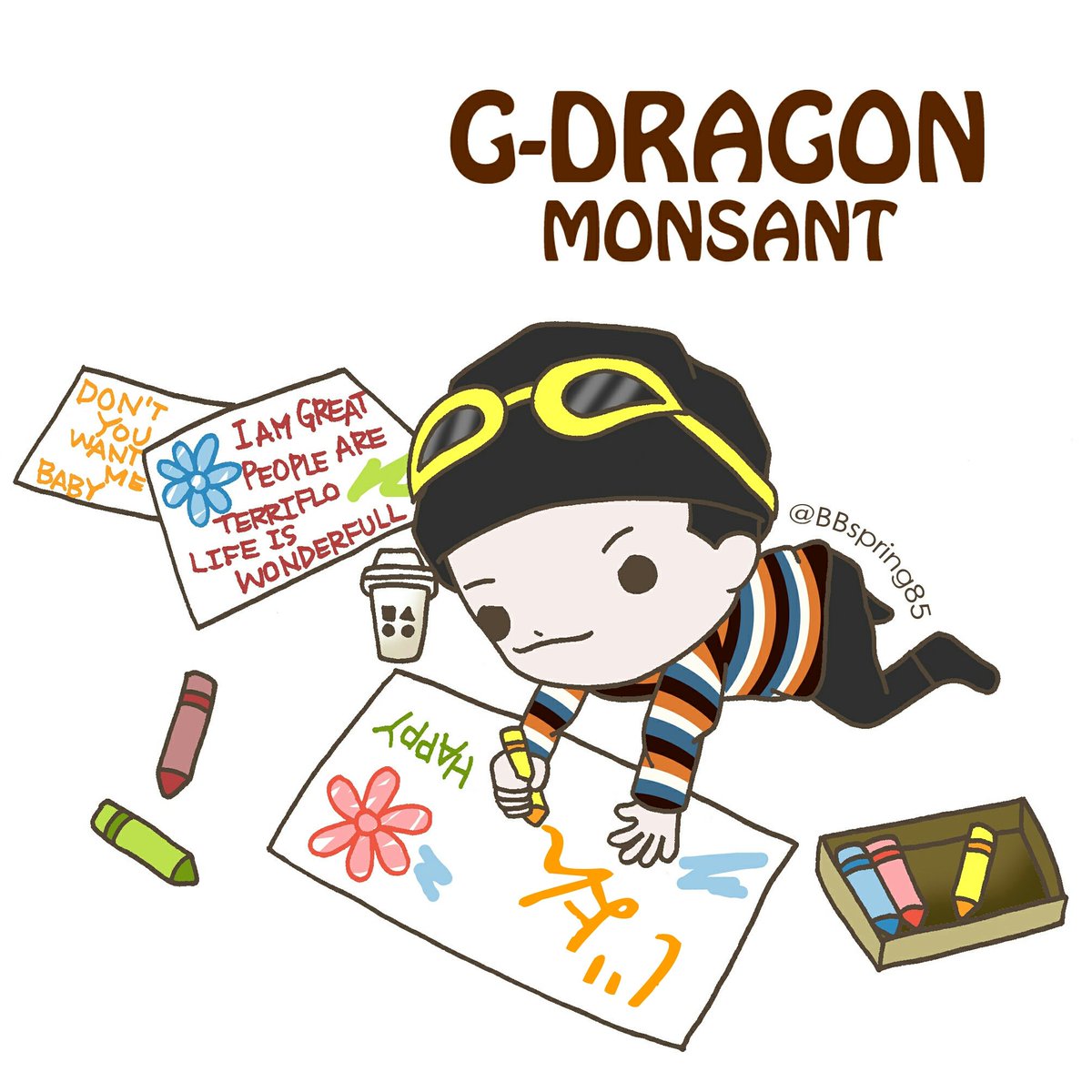 Spring spring85 Bigbang気紛れイラストpart129ｰ2 ギロコｻﾝ H Iroko の ジヨンｻﾝフォントを使ってイラストのアレンジしてみた Bigbang Fanart Gd Giyoung T Co C2pcxufteh