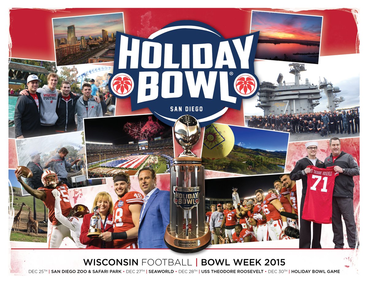 BadgerFootball's tweet photo. #TBT to the great time the #Badgers had in San Diego. Thanks @HolidayBowlGame! https://t.co/xWow94RxlW