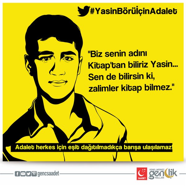 Kurban eti dağıtırken hunharca katledilen 16 yaşında bir genç... #YasinBörüİçinAdalet , mazlumlar için adalet...