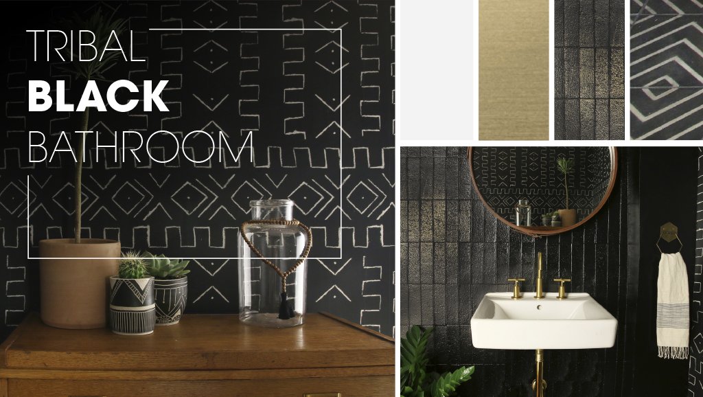 Kohler's tweet photo. Sophisticated &amp; eclectic, this bathroom by @AmberInteriors features bold, tribal patterns. https://t.co/gQeIVm1Uc3 https://t.co/43lRYTYOMb