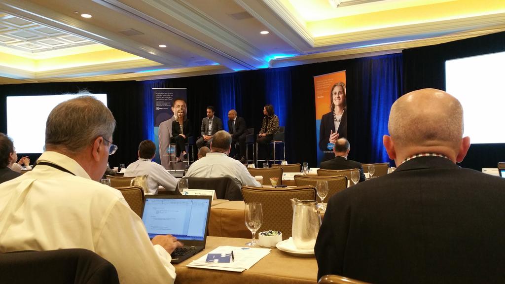 melodyatsage's tweet photo. .@jenniferwarawa from #Sage speaking on partner panel at Salesforce Analyst Summit #SageLive #SalesforceAR https://t.co/XFH8o3DuGg