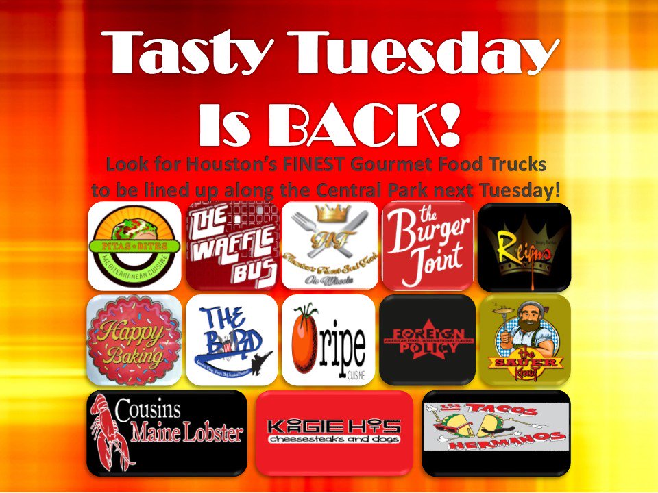 HeartOfTheBlvd's tweet photo. We can ALMOST taste #TastyTuesday at #PostOakCentral on 1/12
Starts @ 11a w lots of seating and parking #foodtrucks https://t.co/kSM8myjY2q